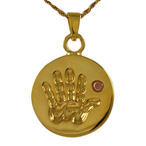 Pink Stone Handprint Keepsake Jewelry IV